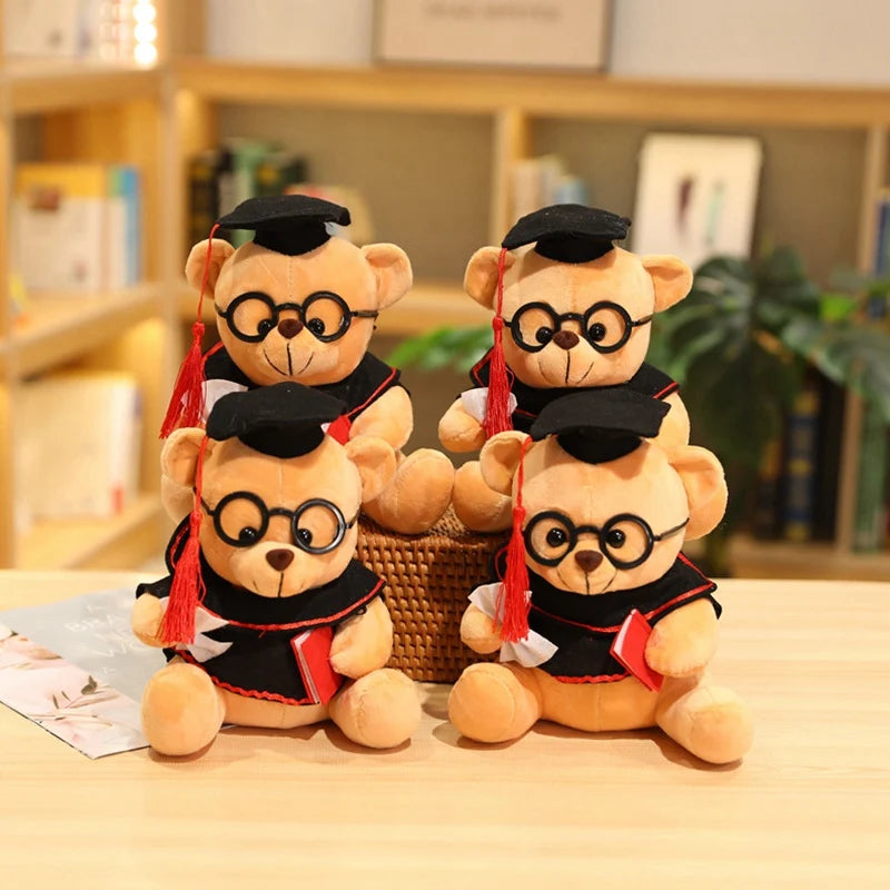 1pc 18/23cm Cute Dr. Bear Plush Toy Stuffed Soft Kawaii Teddy bear Animal Dolls Graduation Gifts for Kids Children Girls