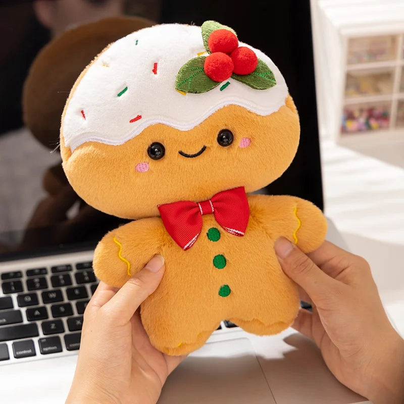 Kawaii Cartoon Christmas Series Plush Doll Pillow Snowman House Gingerbread Man Christmas Tree Plush Toy Home Holiday Decoration