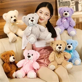 Teddy Bear Stuffed Plush Toys Cute Animal Soft Plushies Dolls Seven Colors Bear Gifts For Girls Happy Kids Birthday Party Favors
