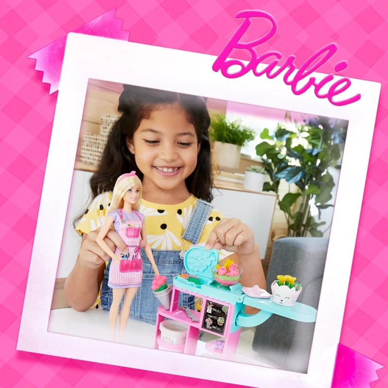 New Hot Genuine Barbie Doll Flower Shop Toy Cultivates Princess Imaginative Boys And Girls Children A Birthday Present Toy