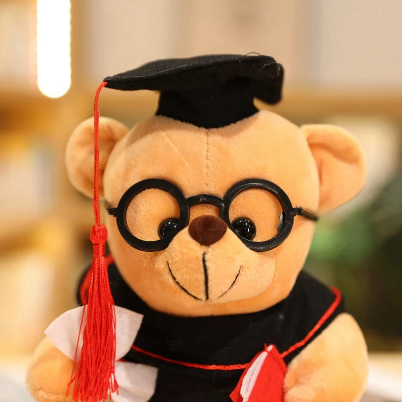 1pc 18/23cm Cute Dr. Bear Plush Toy Stuffed Soft Kawaii Teddy bear Animal Dolls Graduation Gifts for Kids Children Girls