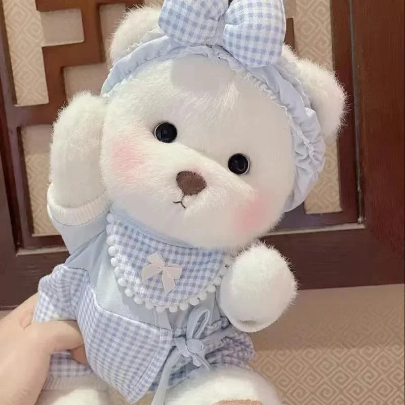High Quality Handmade Teddy Bear Plush Toy Change Dress Cloth Girl Hug Cuddly Plushie Doll for Girlfriend Christmas Gift
