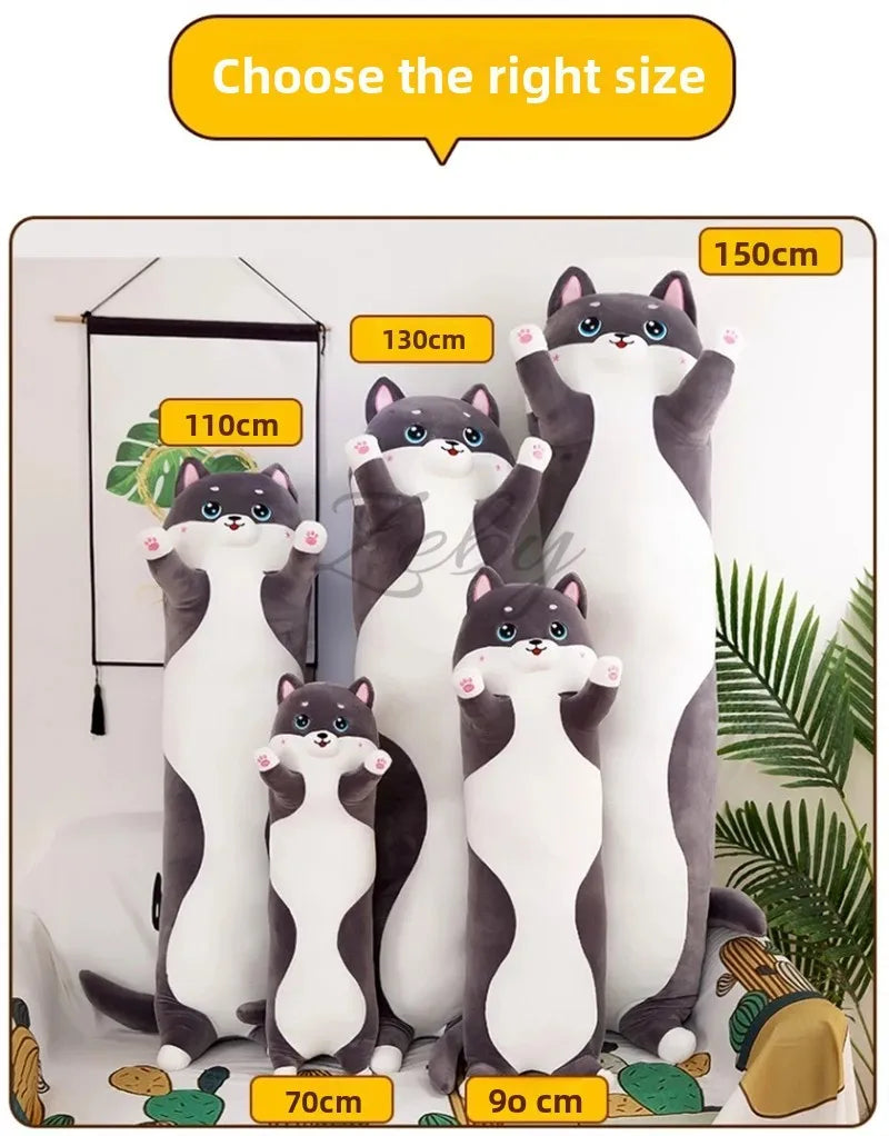 Lovely Husky Side Sleeping Body Pillow 50-150cm Bed Sofa Home Decorative Long Pillow Classmate Friend Birthday Present Cute Gift