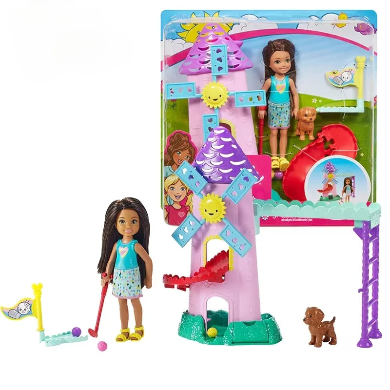 Original Barbie Dolls  Chelsea Dreamhouse Adventures Doll 6 Inch Football Uniform Blonde Girls Accessories Toys for Children Set