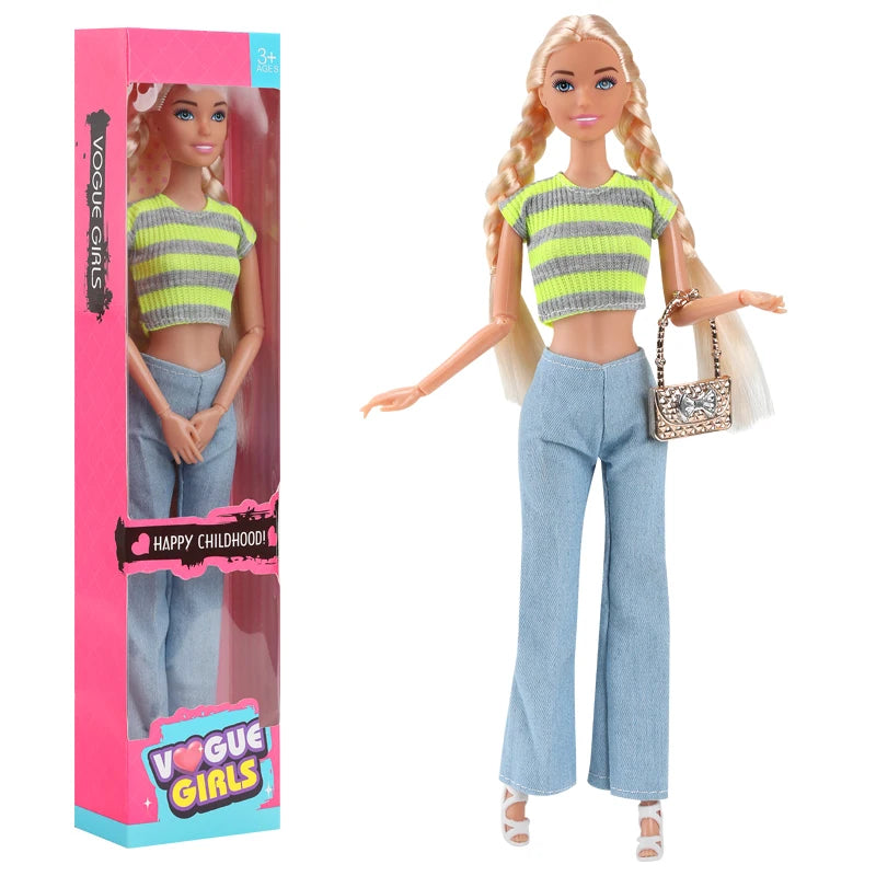 1/6 Barbi Doll Toy Fashionable And Trendy Cross Dressing Girls 30cm Barbies Full Set With Clothes for Education Birthday Gift