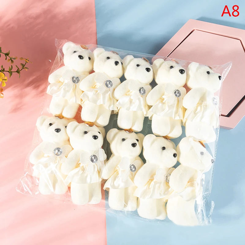 12/10Pcs/Lot Soft Stuffed Bear Plush Toys Mini Teddy Bear Dolls Toy Small Gifts Bag Pendant Teddy Doll