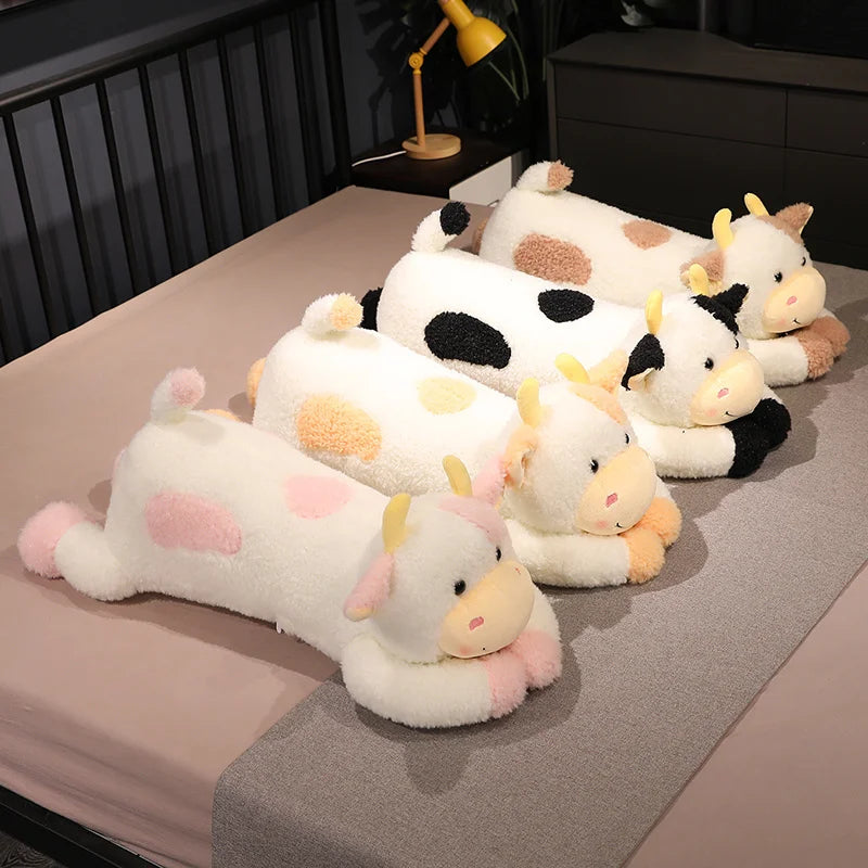 Hot 1pc 90cm Lovely Milk Cow Plush Toys Cartoon Stuffed Animal Cattle Dolls Sleeping Pillow For Baby Girls Birthday Gifts