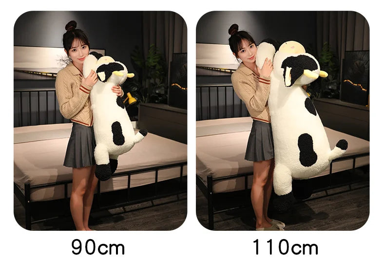 Hot 1pc 90cm Lovely Milk Cow Plush Toys Cartoon Stuffed Animal Cattle Dolls Sleeping Pillow For Baby Girls Birthday Gifts
