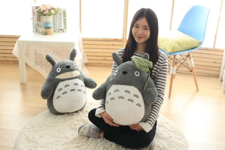 Cartoon Adorable lotus leaf Totoro Plush Toy Totoro Stuffed Doll Animal Totoro Plushies Throw Pillow Sofa Bed Room Decor Gift