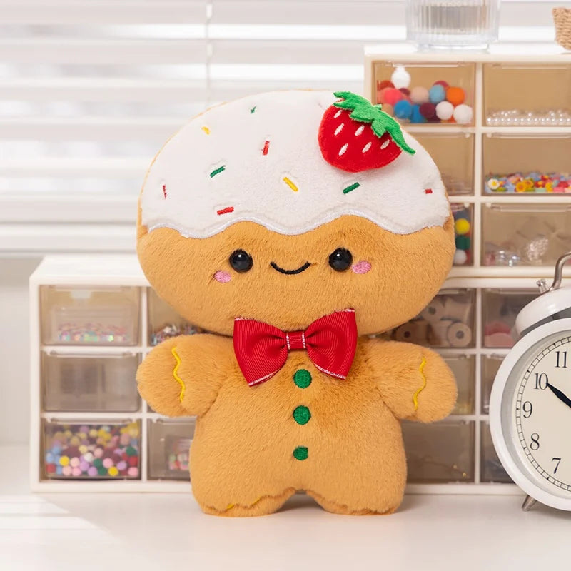 Kawaii Cartoon Christmas Series Plush Doll Pillow Snowman House Gingerbread Man Christmas Tree Plush Toy Home Holiday Decoration