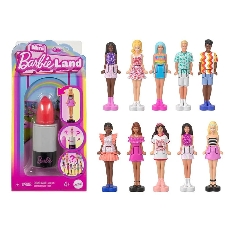 Barbie Mini Barbieland Fashionistas Dolls Surprise Reveal 1.5-Inch Dolls in Lipstick Tube Toy HYF19