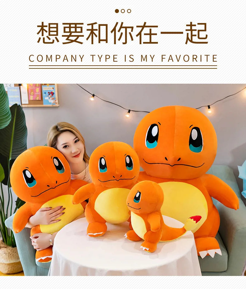 Pokemon Cute and Soft Charmander Plush Doll Accompanying Sleeping Pillow Toy Birthday Gift for Kids
