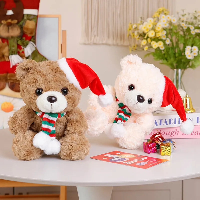 25cm Graduation Dr.Bear Plush Toy Cute Christmas Hat Teddy Bear Soft Doll Boys Girls Students Graduation Gift