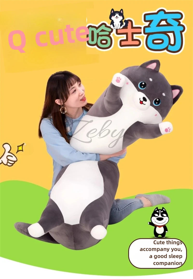 Lovely Husky Side Sleeping Body Pillow 50-150cm Bed Sofa Home Decorative Long Pillow Classmate Friend Birthday Present Cute Gift