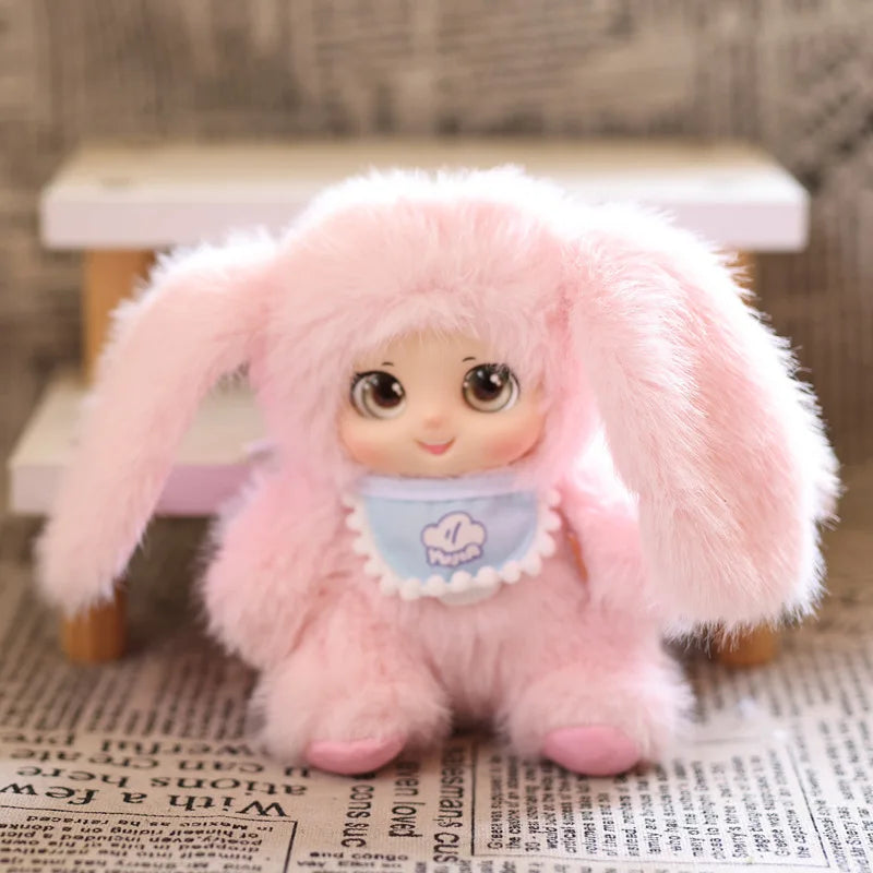 Kawaii Cute Animals Vinyl Face Plush Toys Animal Toys Pendant Rabbit Bear Sheep Gift for Animal Enthusiasts Kids Hang Bag