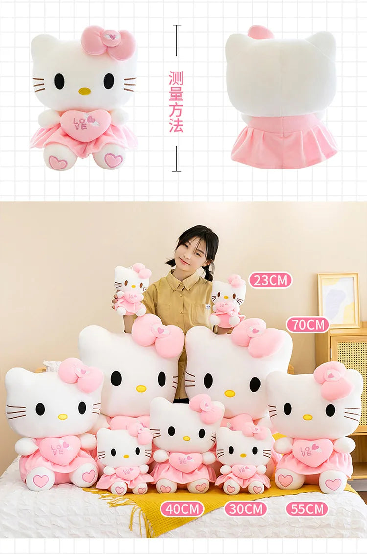Sanrio Hello Kitty Pink Plush Stuffed Toys Anime Cartoon Plushie Doll Soft Stuffed Pillow Toys For Children Birthday Xmas Gifts