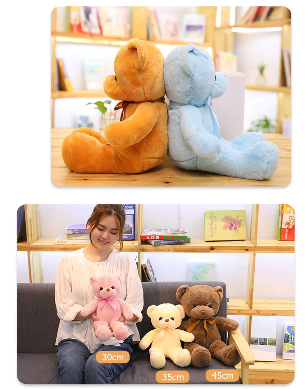 Cute Teddy Bear Plush Soft Stuffed Bear Animal Toy Plushie Kawaii Cat Baby Sleeping Toys Home Decor For Kids Girl Gifts