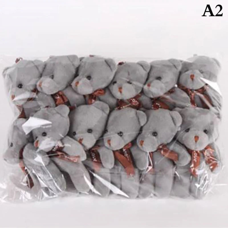 12/10Pcs/Lot Soft Stuffed Bear Plush Toys Mini Teddy Bear Dolls Toy Small Gifts Bag Pendant Teddy Doll