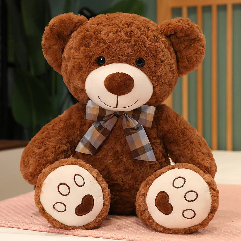 25/35CM Kawaii Teddy Bear Plush Pillow Toys Lovely Bow-Knot Bears Toys Stuffed Soft Animal Dolls Xmas Valentine Gift