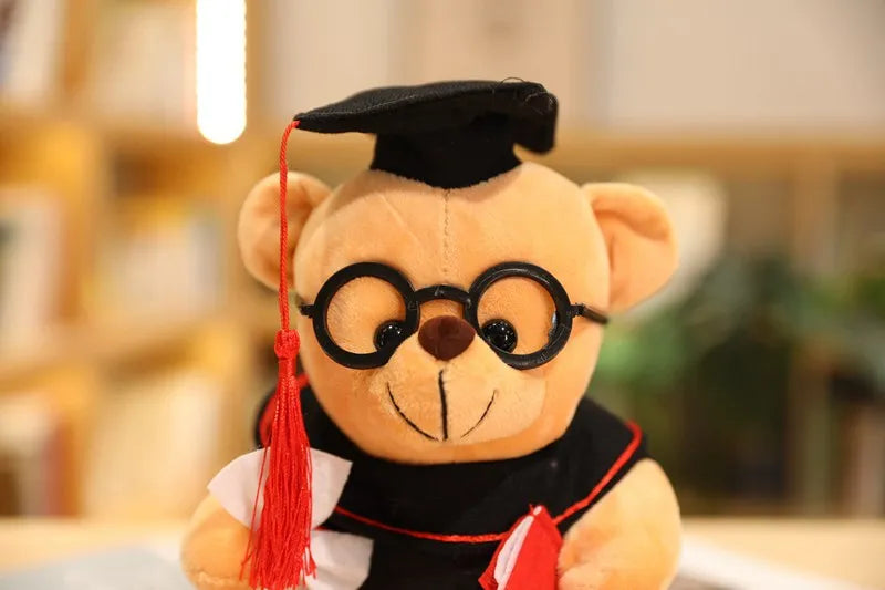 1pc 18/23cm Cute Dr. Bear Plush Toy Stuffed Soft Kawaii Teddy bear Animal Dolls Graduation Gifts for Kids Children Girls