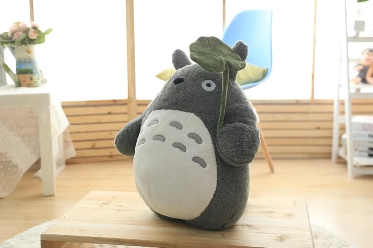 Cartoon Adorable lotus leaf Totoro Plush Toy Totoro Stuffed Doll Animal Totoro Plushies Throw Pillow Sofa Bed Room Decor Gift