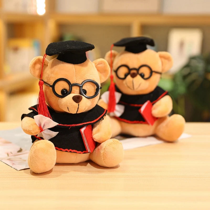 1pc 18/23cm Cute Dr. Bear Plush Toy Stuffed Soft Kawaii Teddy bear Animal Dolls Graduation Gifts for Kids Children Girls