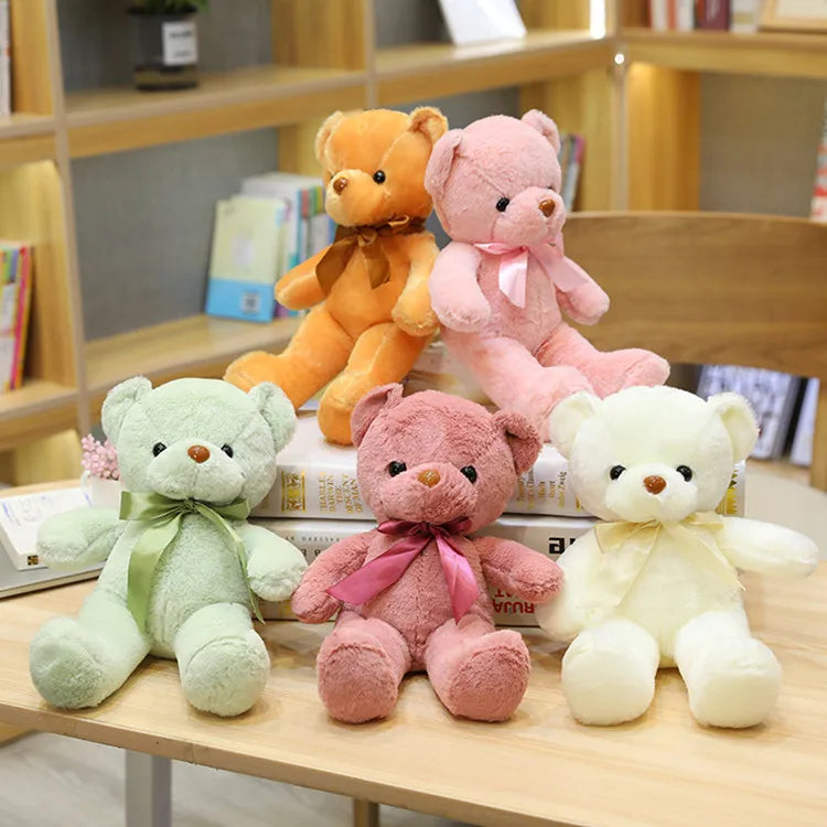 30cm 10 Styles Bear Plush Toy Soft Stuffed Animal Doll Small Pink Gray White Teddy Bear Doll Lovely Birthday Gifts For Girl Boy