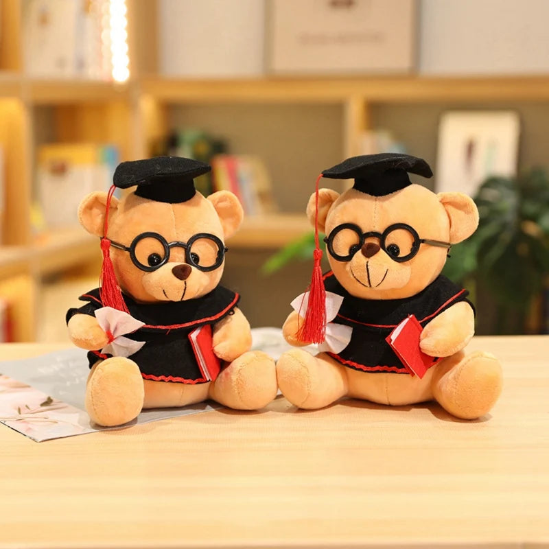 1pc 18/23cm Cute Dr. Bear Plush Toy Stuffed Soft Kawaii Teddy bear Animal Dolls Graduation Gifts for Kids Children Girls