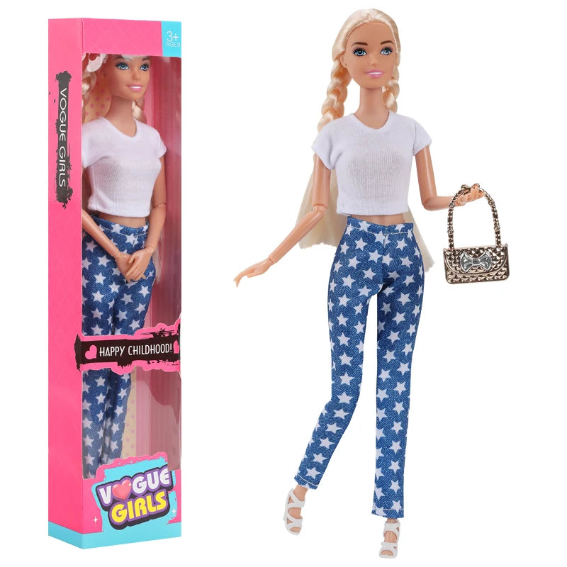 1/6 Barbi Doll Toy Fashionable And Trendy Cross Dressing Girls 30cm Barbies Full Set With Clothes for Education Birthday Gift