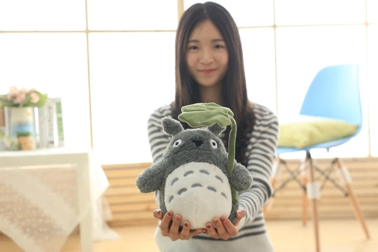 Cartoon Adorable lotus leaf Totoro Plush Toy Totoro Stuffed Doll Animal Totoro Plushies Throw Pillow Sofa Bed Room Decor Gift