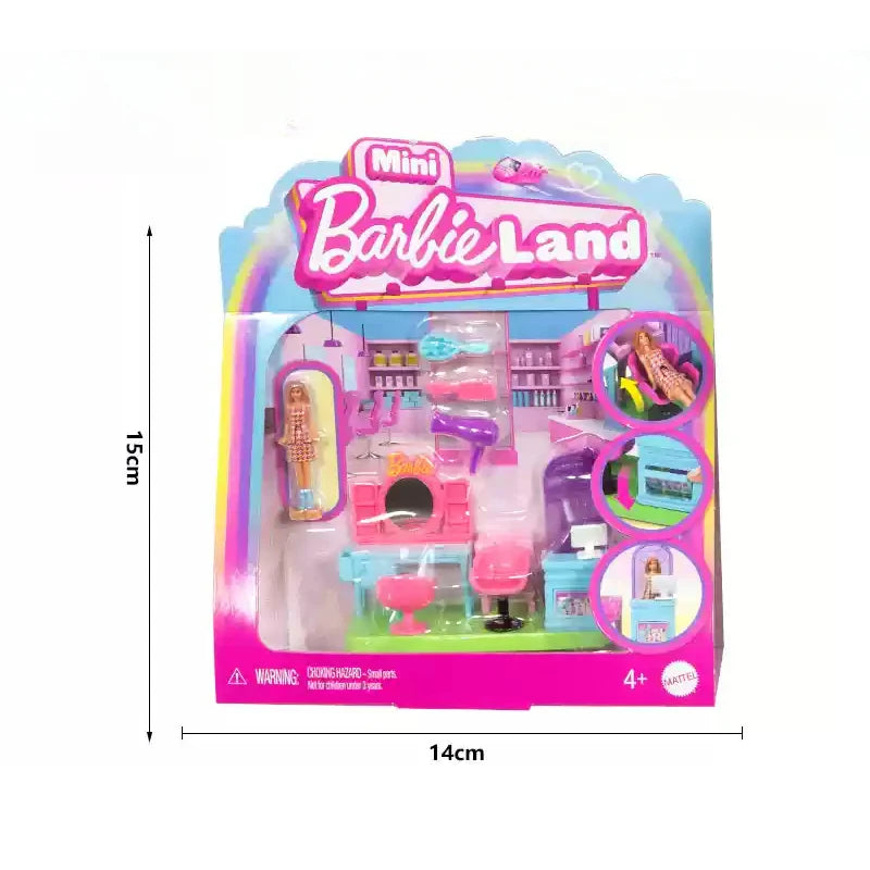 Original Barbie Doll Mini Barbieland Hair Salon Pet Fruit Supermarket Dessert Shop Accessories Dolls for Girls Toy Birthday Gift