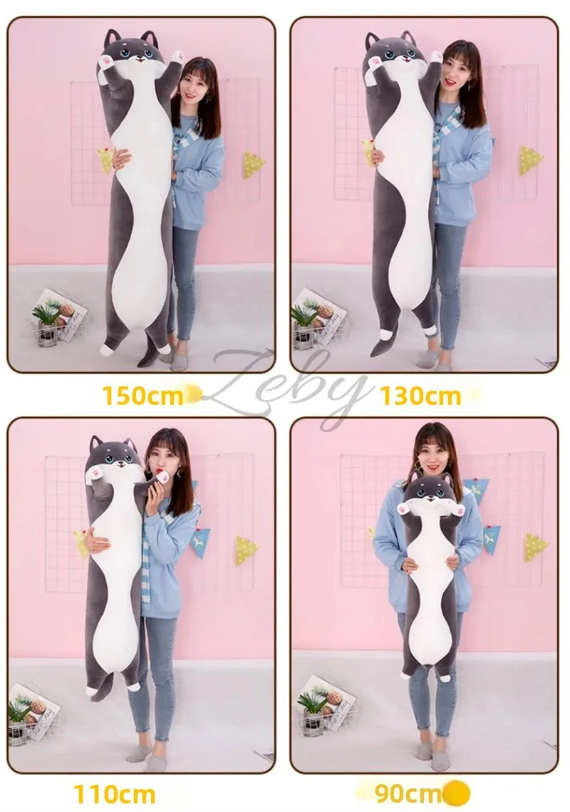 Lovely Husky Side Sleeping Body Pillow 50-150cm Bed Sofa Home Decorative Long Pillow Classmate Friend Birthday Present Cute Gift