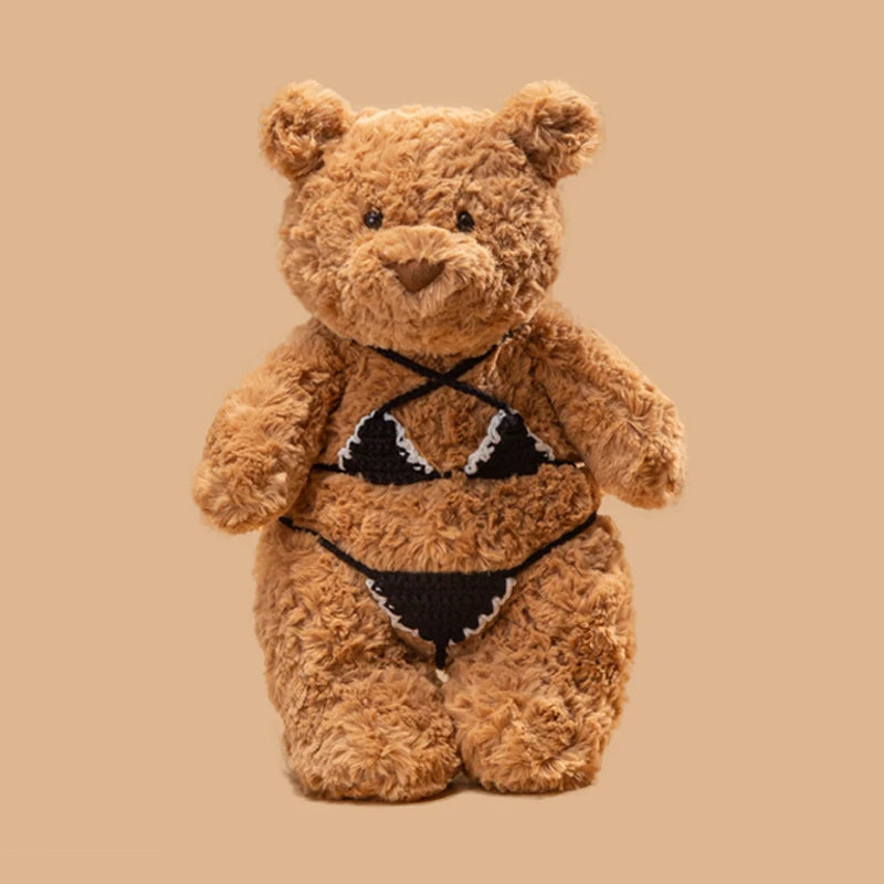 Ins Hot Sale Funny Cute Teddy Bear Soft Doll Bartholomew Bear Doll Brown Bikini Bear Plush Soothing Stuffed Toys Advent Gifts