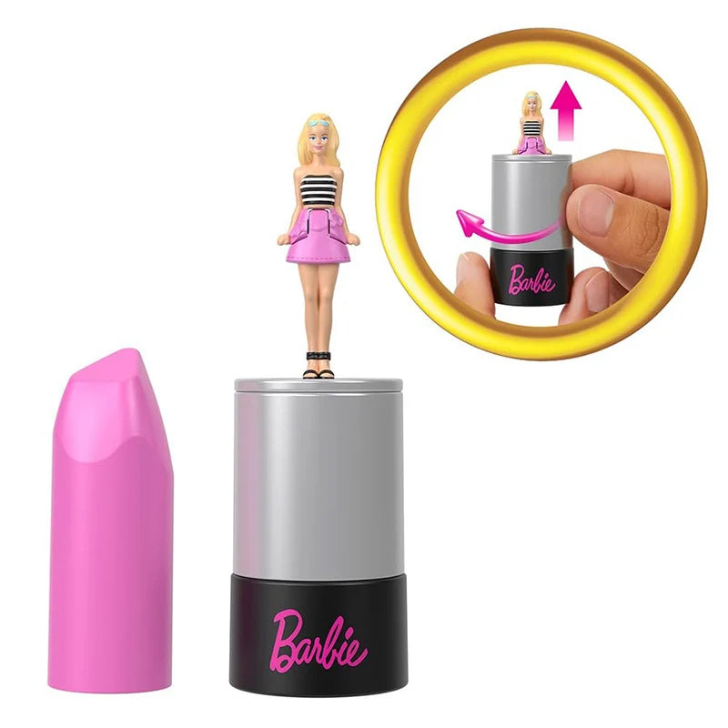 Barbie Mini Barbieland Fashionistas Dolls Surprise Reveal 1.5-Inch Dolls in Lipstick Tube Toy HYF19