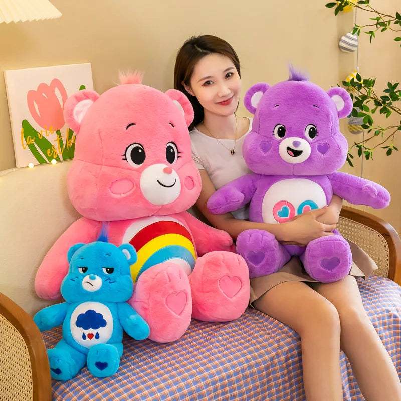 MINISO Rainbow Bear Plush Toys Lovely Care Bears Plush Toys Stuffed Dolls Homdecor Teddy Bear Sleeping Plush Pillows Friend Gift