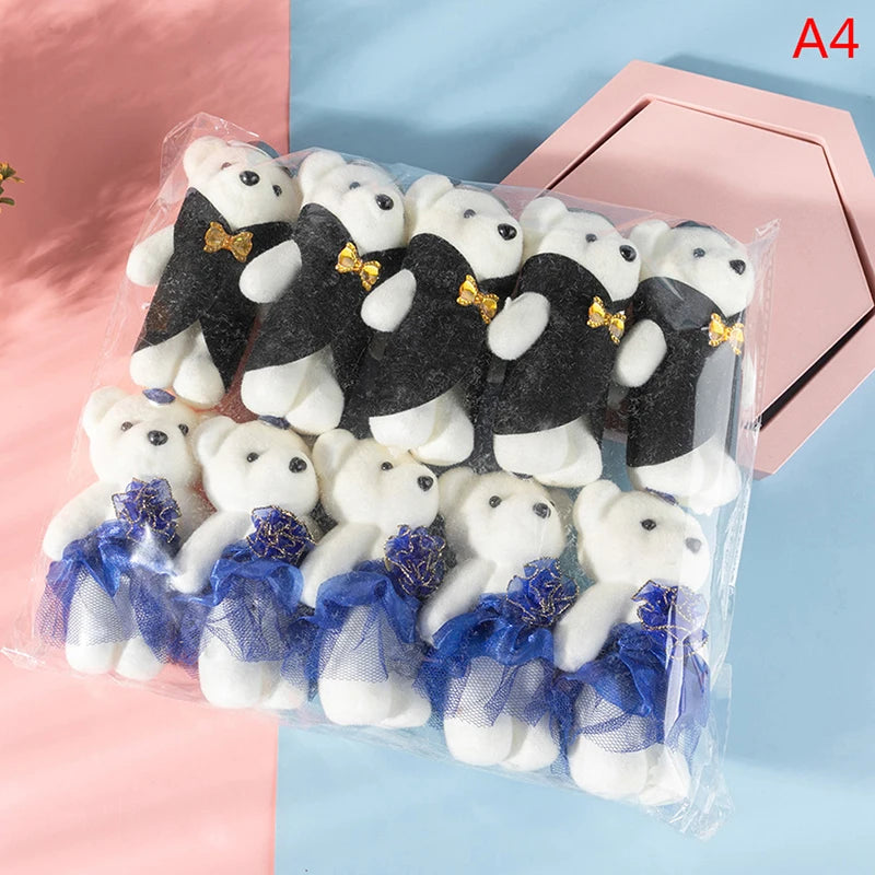 12/10Pcs/Lot Soft Stuffed Bear Plush Toys Mini Teddy Bear Dolls Toy Small Gifts Bag Pendant Teddy Doll