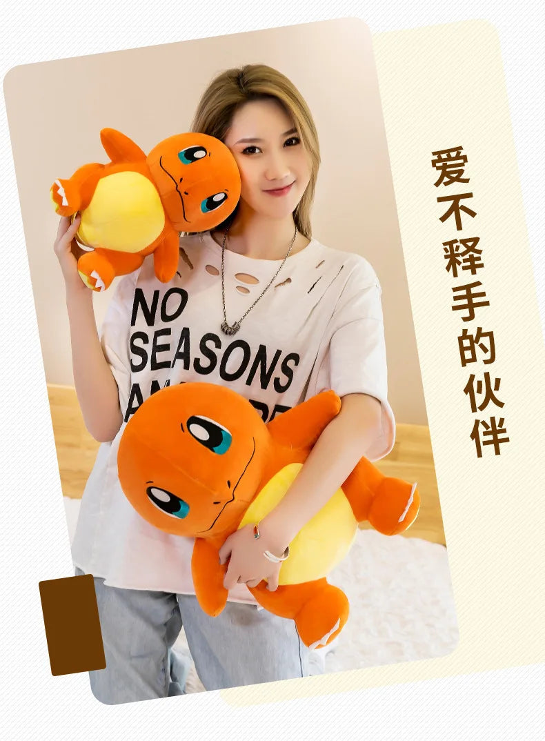 Pokemon Cute and Soft Charmander Plush Doll Accompanying Sleeping Pillow Toy Birthday Gift for Kids
