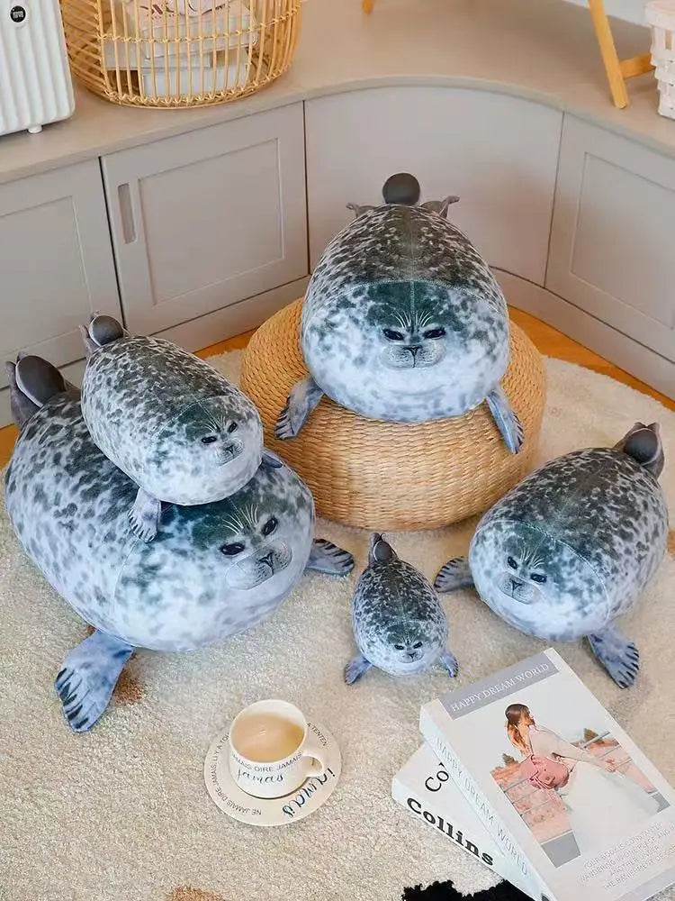 20/30/40/50 cm New Simulation Mother and Child Seal Doll Plush Toy Cartoon Anime Cute Pillow Children's Birthday Gift Doll