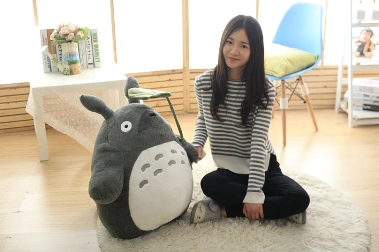 Cartoon Adorable lotus leaf Totoro Plush Toy Totoro Stuffed Doll Animal Totoro Plushies Throw Pillow Sofa Bed Room Decor Gift