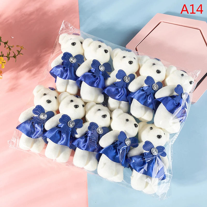 12/10Pcs/Lot Soft Stuffed Bear Plush Toys Mini Teddy Bear Dolls Toy Small Gifts Bag Pendant Teddy Doll
