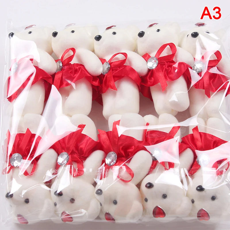 12/10Pcs/Lot Soft Stuffed Bear Plush Toys Mini Teddy Bear Dolls Toy Small Gifts Bag Pendant Teddy Doll