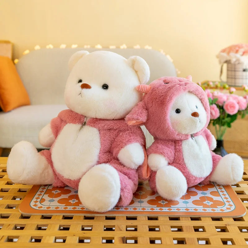 Kawaii Bear Plush Toy stuffed Animals Teddy Bear Wear Suit Soft Doll Birthday Christmas Gifts for Boy Girl