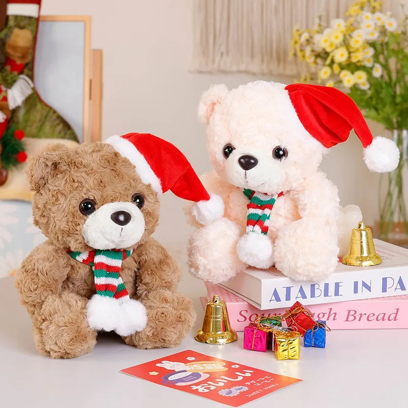 25cm Graduation Dr.Bear Plush Toy Cute Christmas Hat Teddy Bear Soft Doll Boys Girls Students Graduation Gift