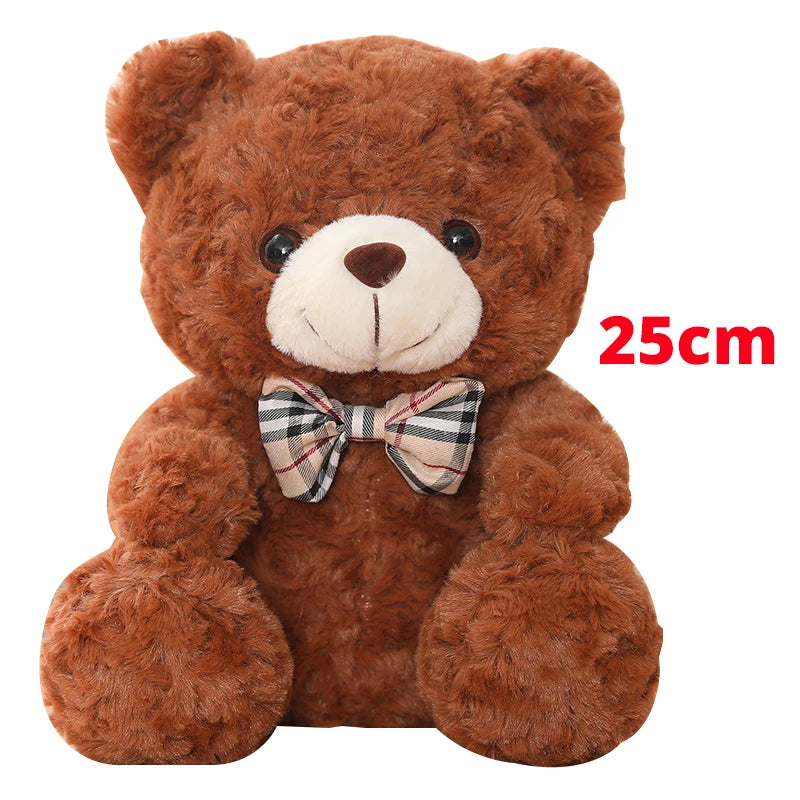 25/35CM Kawaii Teddy Bear Plush Pillow Toys Lovely Bow-Knot Bears Toys Stuffed Soft Animal Dolls Xmas Valentine Gift
