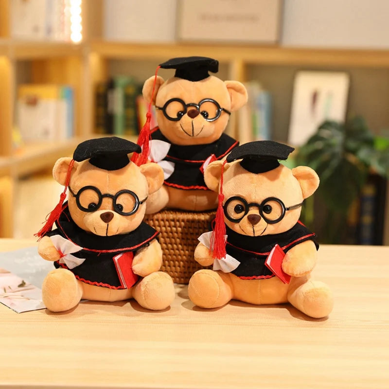 1pc 18/23cm Cute Dr. Bear Plush Toy Stuffed Soft Kawaii Teddy bear Animal Dolls Graduation Gifts for Kids Children Girls