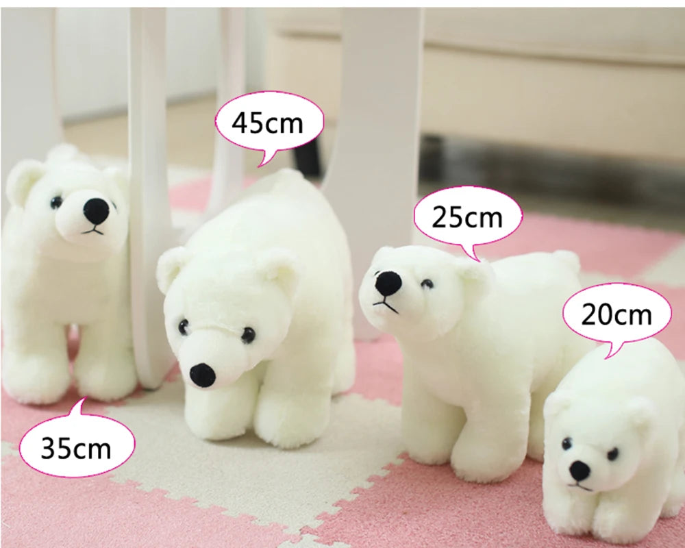 20/25/35/45cm Super Lovely Polar Bear Family Stuffed Plush Placating Toy Pure White Bear Soft Fabric Doll Gift for Children