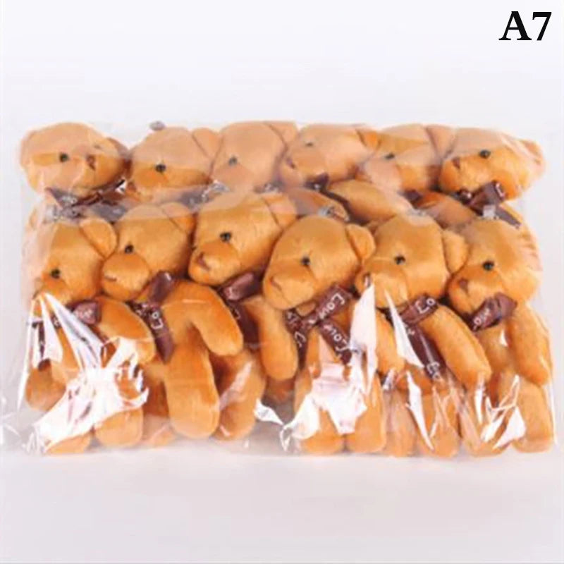 12/10Pcs/Lot Soft Stuffed Bear Plush Toys Mini Teddy Bear Dolls Toy Small Gifts Bag Pendant Teddy Doll
