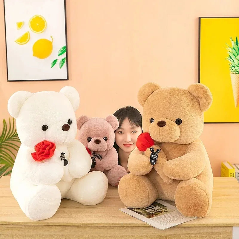 25cm Kawaii Teddy Bear Plush Toy Soft Stuffed Doll Cute Gift for Girls Romantic Home Decor Valentine's Day Special Plush Toy