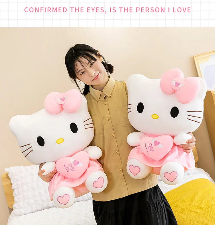 Sanrio Hello Kitty Pink Plush Stuffed Toys Anime Cartoon Plushie Doll Soft Stuffed Pillow Toys For Children Birthday Xmas Gifts