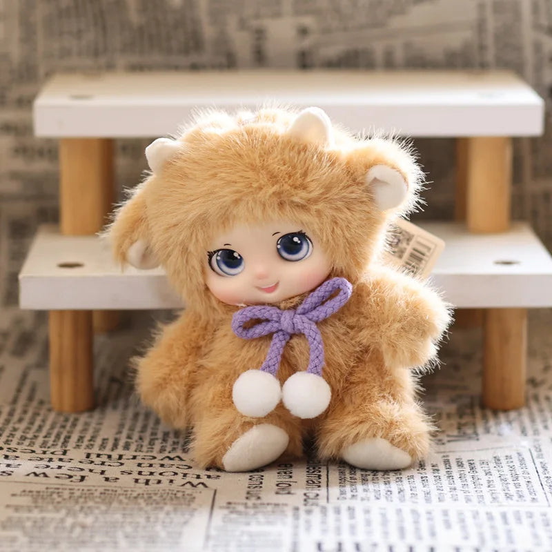 Kawaii Cute Animals Vinyl Face Plush Toys Animal Toys Pendant Rabbit Bear Sheep Gift for Animal Enthusiasts Kids Hang Bag